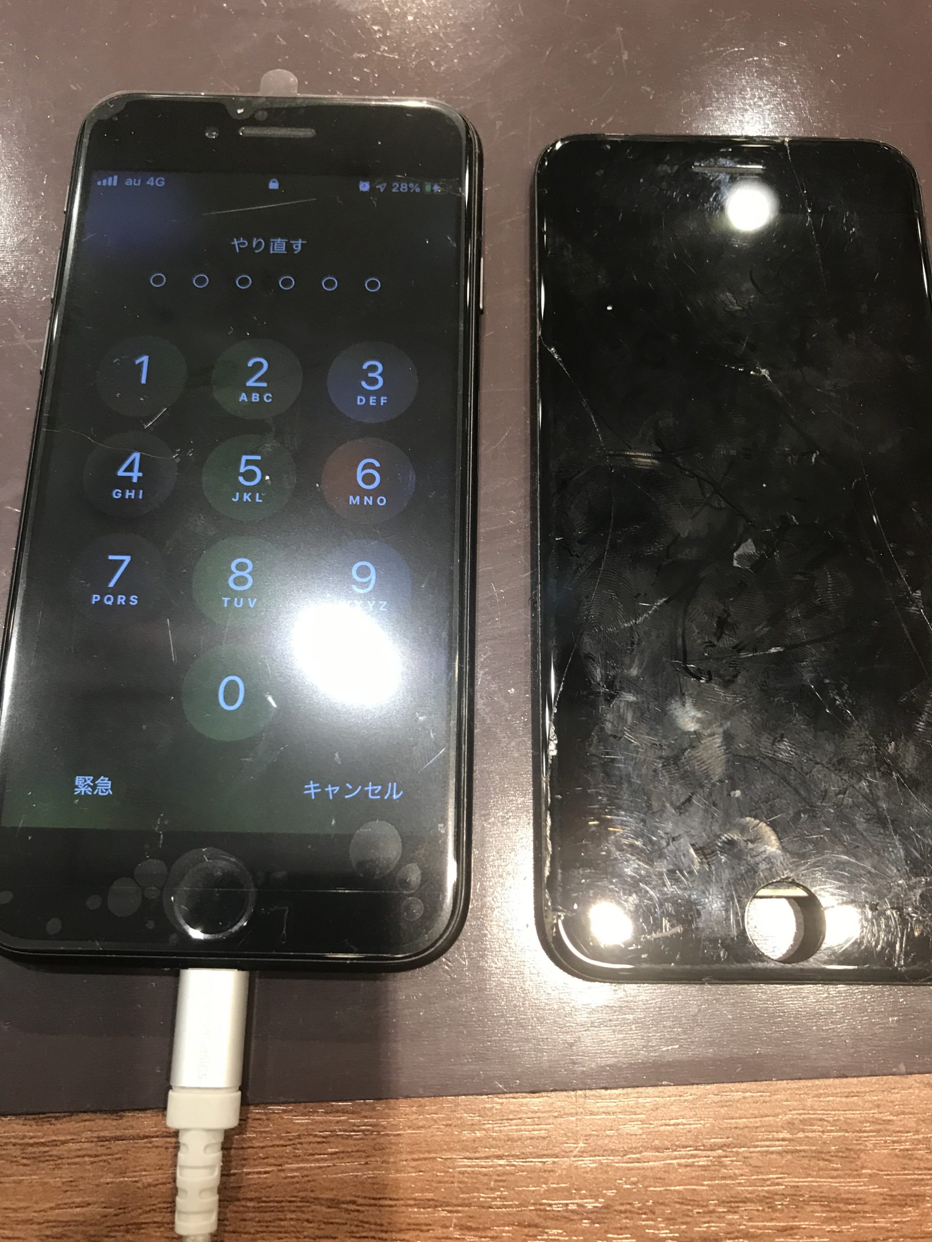 Iphone7画面修理 神戸市兵庫区からご来店 携帯を落としてしまった 割れていなくてもタッチの反応が悪い たまに画面がフリーズする その現象ゆくゆくは 画面真っ暗で使えなくなってしまう可能性があります 出来るだけ早めにご相談下さい 078 599 70 Iphone修理